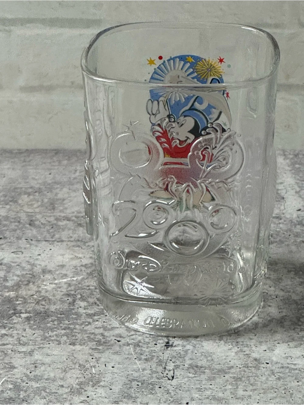 Vintage Y2K McDonald's Walt Disney World EPCOT 2000 Millennium Celebration Glass